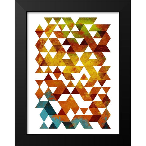 Lava Triangles Black Modern Wood Framed Art Print by OnRei