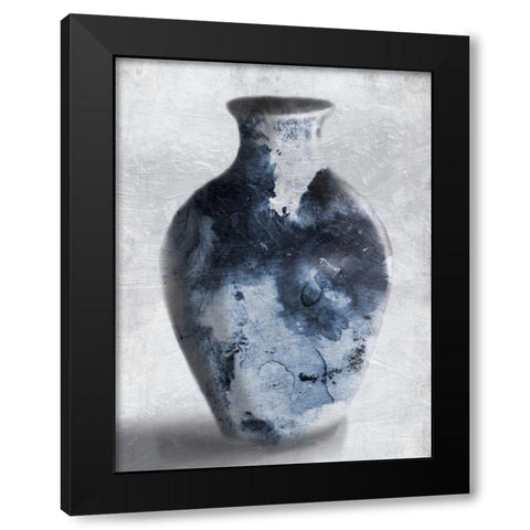 Blue Smoke Black Modern Wood Framed Art Print with Double Matting by OnRei