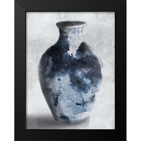 Blue Smoke Black Modern Wood Framed Art Print by OnRei