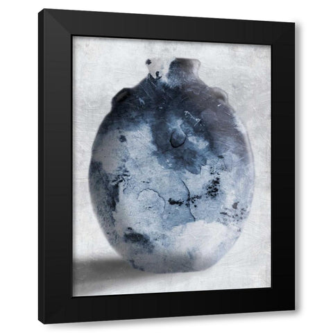 Blue Smoke Mate Black Modern Wood Framed Art Print with Double Matting by OnRei