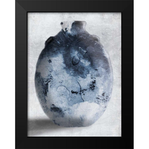 Blue Smoke Mate Black Modern Wood Framed Art Print by OnRei