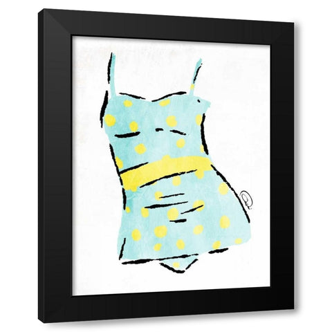 Vintage Swimsuit Pastel 2 Black Modern Wood Framed Art Print with Double Matting by OnRei