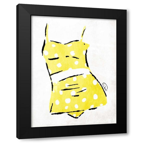 Vintage Swimsuit 2 Black Modern Wood Framed Art Print with Double Matting by OnRei