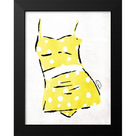 Vintage Swimsuit 2 Black Modern Wood Framed Art Print by OnRei