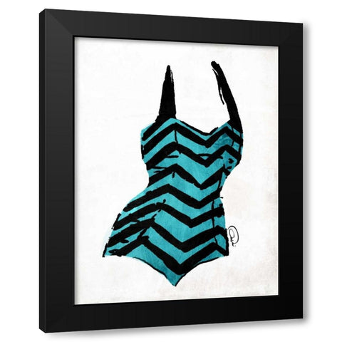 Vintage Swimsuit 4 Black Modern Wood Framed Art Print with Double Matting by OnRei