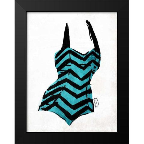 Vintage Swimsuit 4 Black Modern Wood Framed Art Print by OnRei