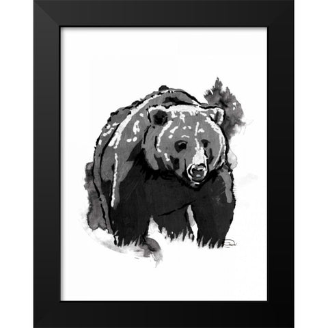 Black Bear Black Modern Wood Framed Art Print by OnRei