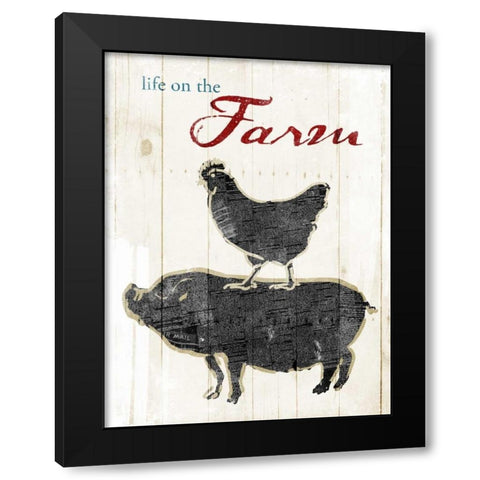 Life On The Farm Black Modern Wood Framed Art Print with Double Matting by OnRei