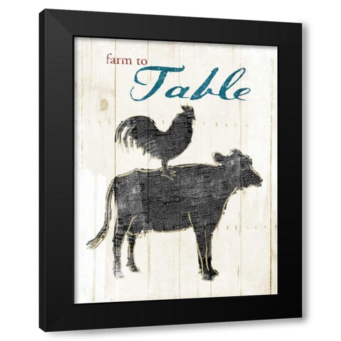 Farm To Table Black Modern Wood Framed Art Print with Double Matting by OnRei