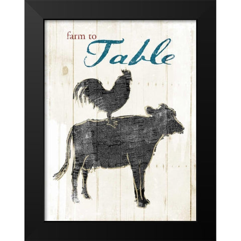 Farm To Table Black Modern Wood Framed Art Print by OnRei