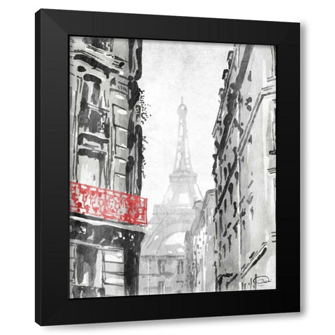 City View Redpop Black Modern Wood Framed Art Print with Double Matting by OnRei