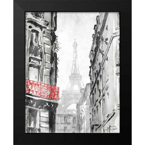 City View Redpop Black Modern Wood Framed Art Print by OnRei