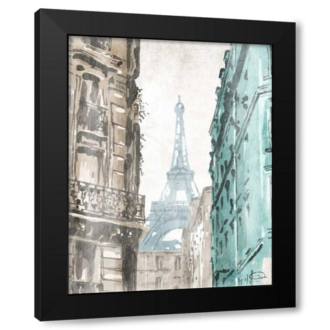 City View Black Modern Wood Framed Art Print with Double Matting by OnRei