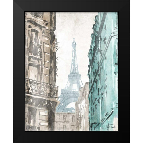 City View Black Modern Wood Framed Art Print by OnRei