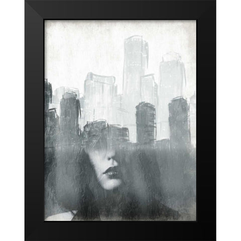 Skyline Mind Black Modern Wood Framed Art Print by OnRei