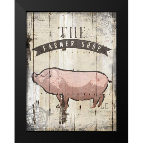 The Farmers Shop Black Modern Wood Framed Art Print by OnRei