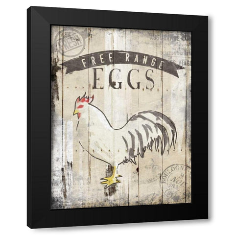 Free Range Eggs Black Modern Wood Framed Art Print with Double Matting by OnRei