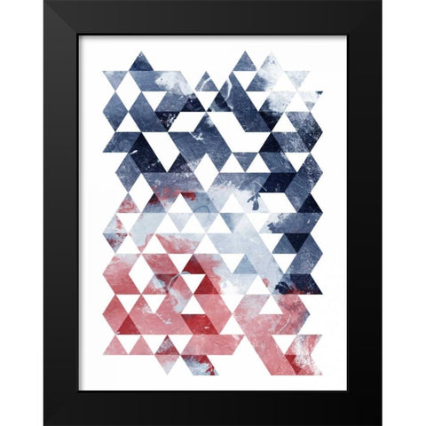 Americana Triangles Black Modern Wood Framed Art Print by OnRei