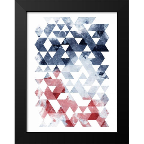 Americana Triangles Too Black Modern Wood Framed Art Print by OnRei