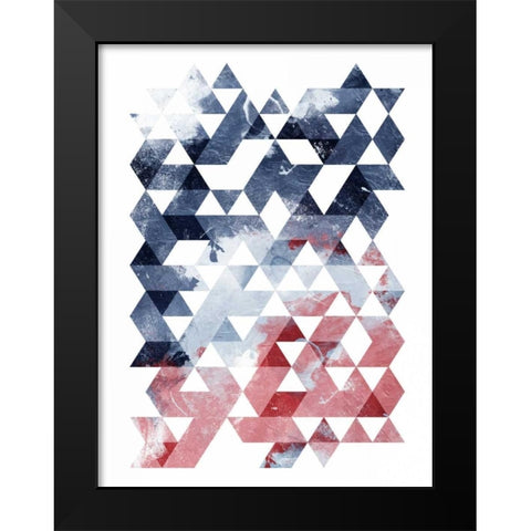 Americana Triangles Third Black Modern Wood Framed Art Print by OnRei