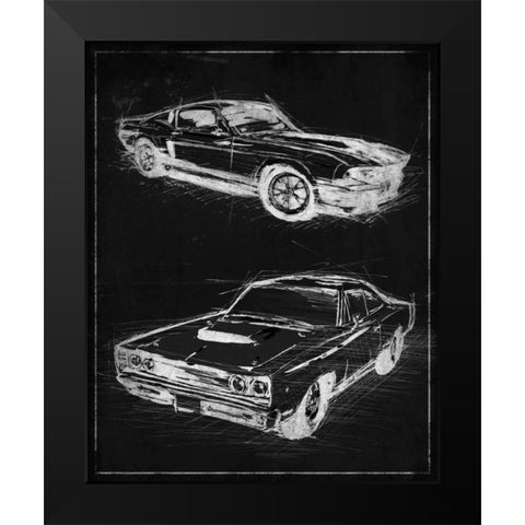 Car Black Print Black Modern Wood Framed Art Print by OnRei