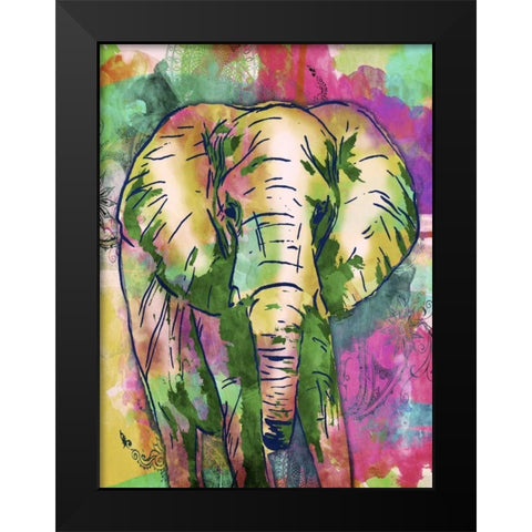 Elephant Dark Bright Henna Black Modern Wood Framed Art Print by OnRei