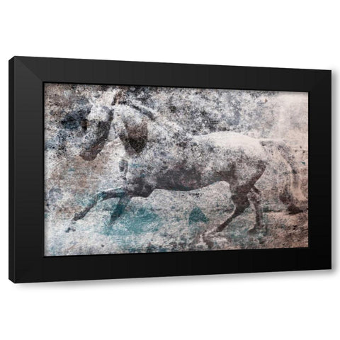 Pushing Through Black Modern Wood Framed Art Print with Double Matting by OnRei