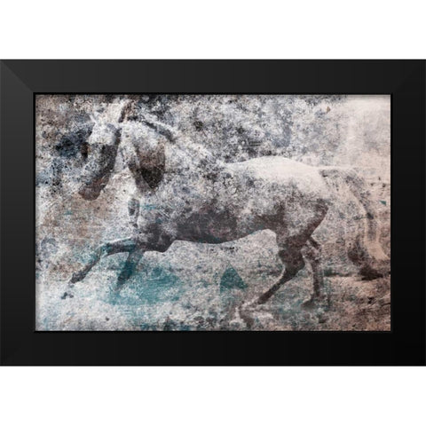 Pushing Through Black Modern Wood Framed Art Print by OnRei