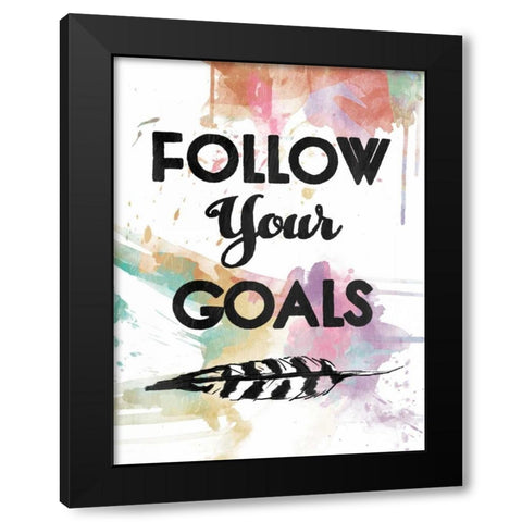 Follow Your Goal Black Modern Wood Framed Art Print with Double Matting by OnRei