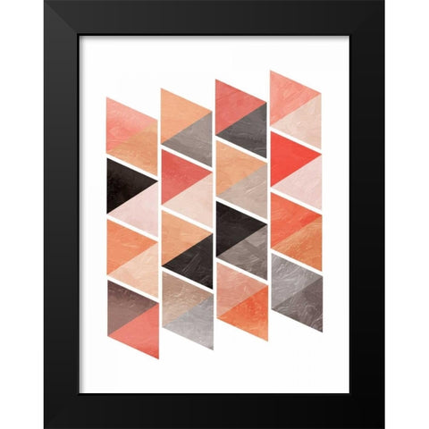 School Of Rose Triangles Black Modern Wood Framed Art Print by OnRei