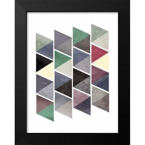 School Of Mud Triangles Black Modern Wood Framed Art Print by OnRei