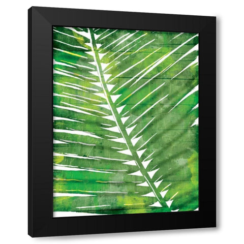 Watercolor Palms Black Modern Wood Framed Art Print with Double Matting by OnRei