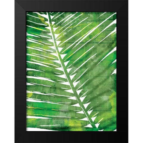 Watercolor Palms Black Modern Wood Framed Art Print by OnRei