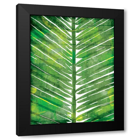 Watercolor Palms Mate Black Modern Wood Framed Art Print with Double Matting by OnRei