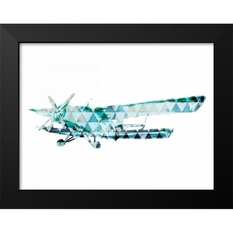 Sky Plane Triangles Black Modern Wood Framed Art Print by OnRei