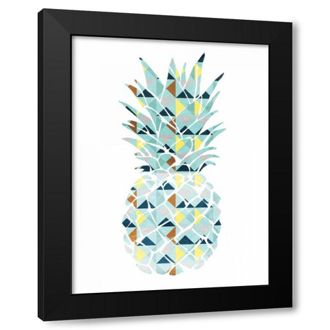 Pineapple Triangles Black Modern Wood Framed Art Print with Double Matting by OnRei