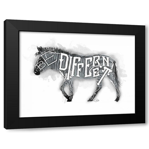 Be Different Black Modern Wood Framed Art Print with Double Matting by OnRei