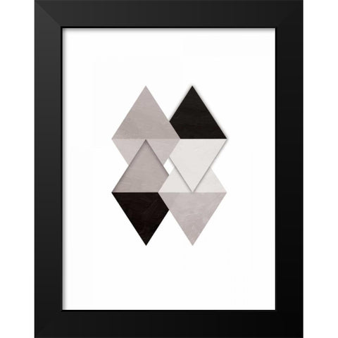 Grey Simplicity Black Modern Wood Framed Art Print by OnRei