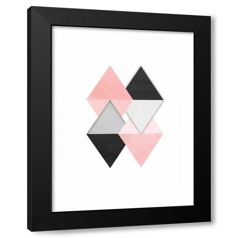 Rose Simplicity Black Modern Wood Framed Art Print with Double Matting by OnRei