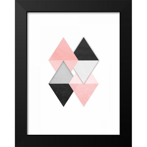 Rose Simplicity Black Modern Wood Framed Art Print by OnRei