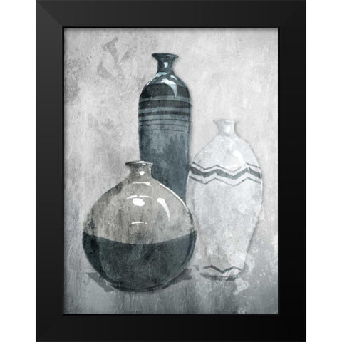 Granite Set Black Modern Wood Framed Art Print by OnRei