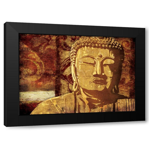 Find Golden Serenity Black Modern Wood Framed Art Print with Double Matting by OnRei