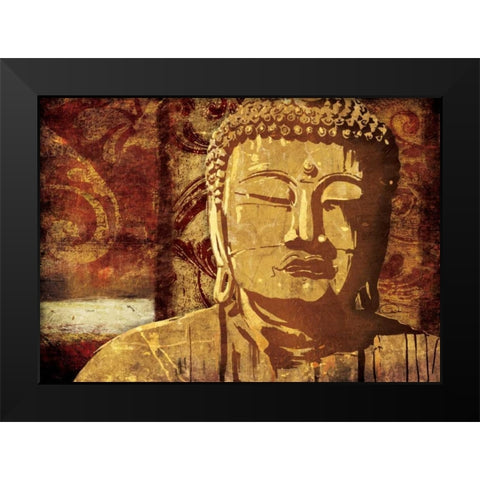 Find Golden Serenity Black Modern Wood Framed Art Print by OnRei