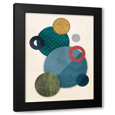 Circular Convention Black Modern Wood Framed Art Print with Double Matting by OnRei