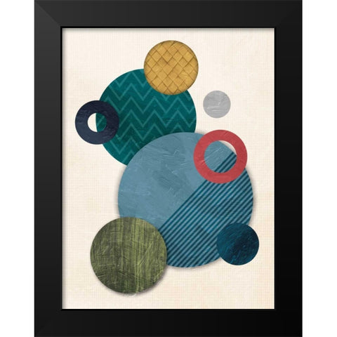 Circular Convention Black Modern Wood Framed Art Print by OnRei