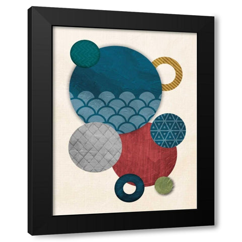 Circular Convention Mate Black Modern Wood Framed Art Print with Double Matting by OnRei