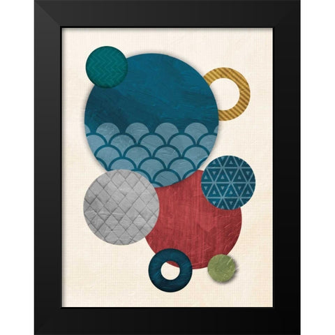 Circular Convention Mate Black Modern Wood Framed Art Print by OnRei