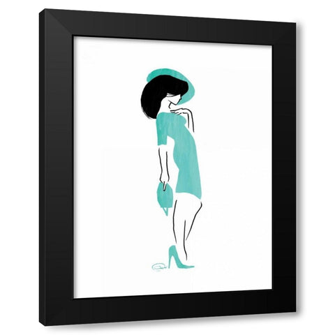 Who Me Black Modern Wood Framed Art Print with Double Matting by OnRei