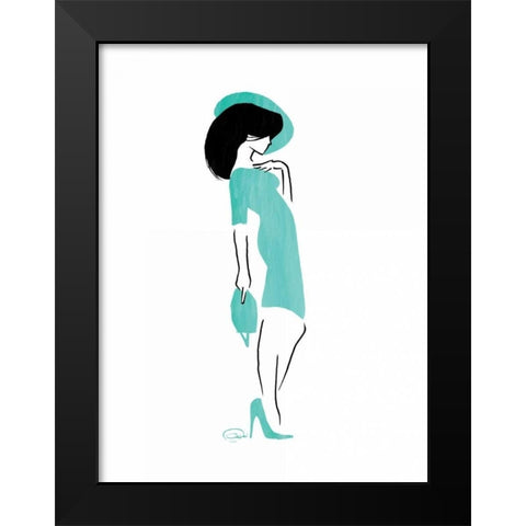 Who Me Black Modern Wood Framed Art Print by OnRei