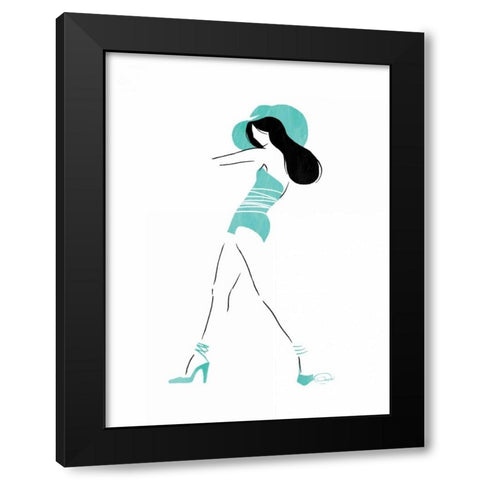 Work It Black Modern Wood Framed Art Print with Double Matting by OnRei